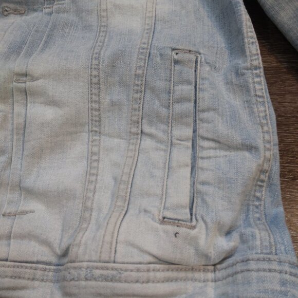 Jordan Craig Distressed Design Back Jean Jacket Size Medium - Picture 6 of 13